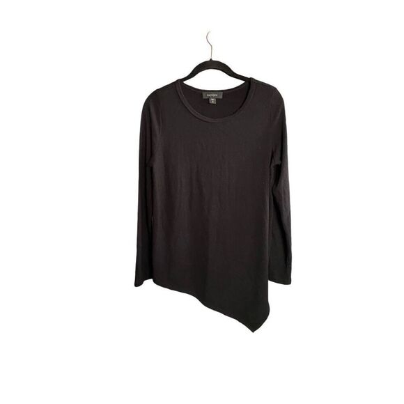 Karen Kane women’s black knit, asymmetrical, long sleeve sweater, size medium ￼ - Picture 2 of 3